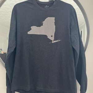 Hamilton + Adams NY State Black Long Sleeve Tee